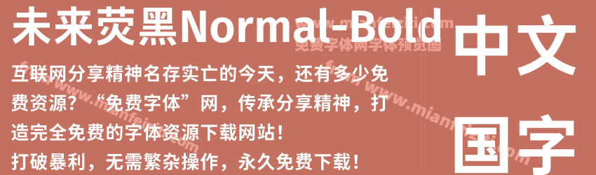 未来荧黑Normal-Bold字体预览