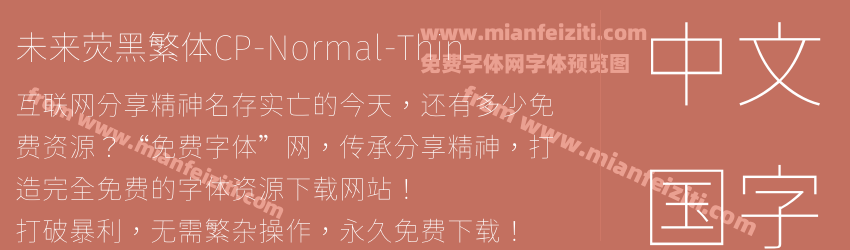 未来荧黑繁体CP-Normal-Thin预览图1