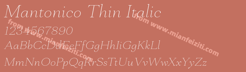 Mantonico Thin Italic预览图1