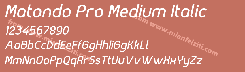 Matondo Pro Medium Italic预览图1