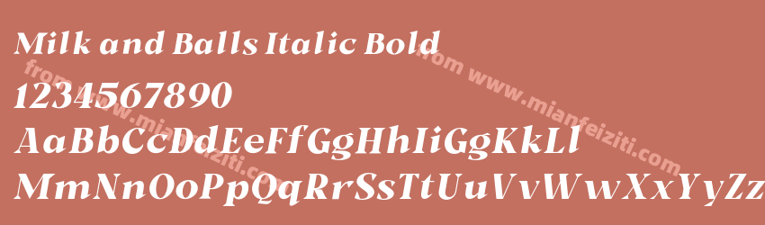 Milk and Balls Italic Bold预览图1