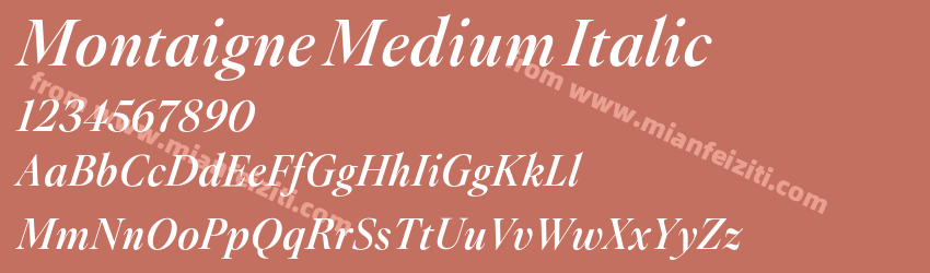 Montaigne Medium Italic预览图1