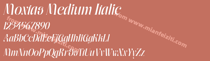 Moxtas Medium Italic预览图1