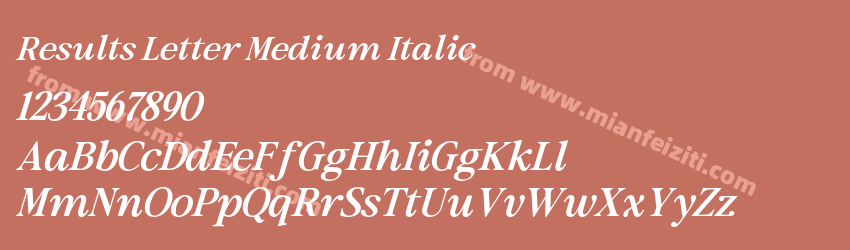 Results Letter Medium Italic预览图1