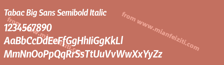Tabac Big Sans Semibold Italic预览图1