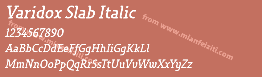 Varidox Slab Italic预览图1