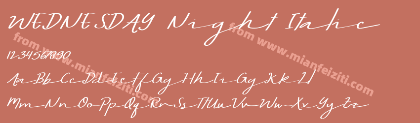 WEDNESDAY Night Italic预览图1