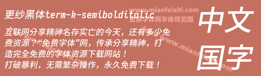 更纱黑体term-k-semibolditalic预览图1