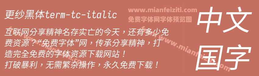 更纱黑体term-tc-italic预览图1
