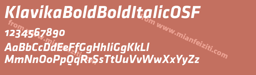 Klavika Bold Bold ItalicOSF预览图1