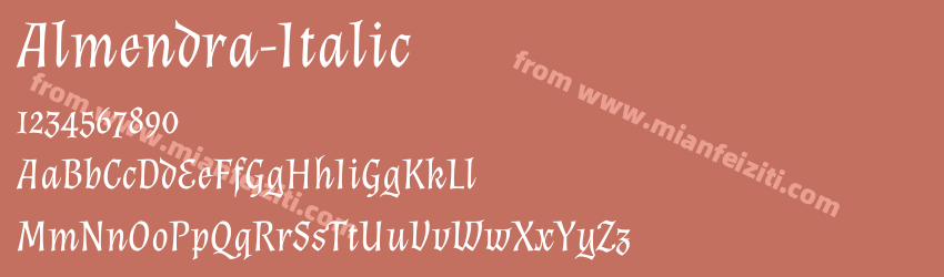 Almendra-Italic字体预览