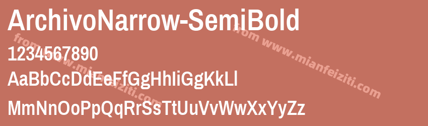 ArchivoNarrow-SemiBold字体预览