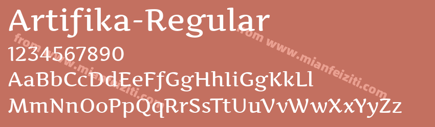 Artifika-Regular字体预览
