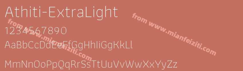 Athiti-ExtraLight字体预览
