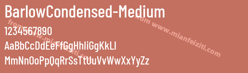 BarlowCondensed-Medium字体预览