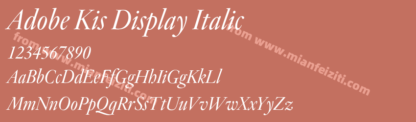 Adobe Kis Display Italic预览图1