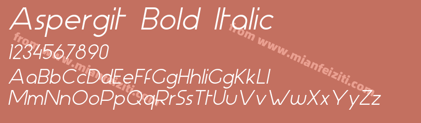 Aspergit Bold Italic预览图1