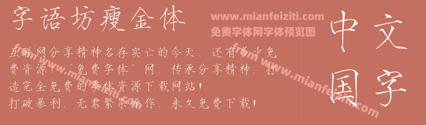 字语坊瘦金体预览图1