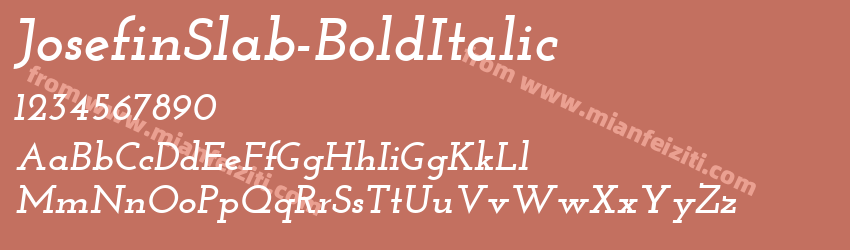 JosefinSlab-BoldItalic字体预览