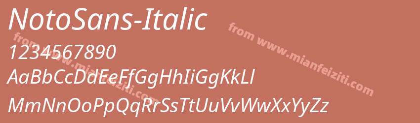 NotoSans-Italic字体预览
