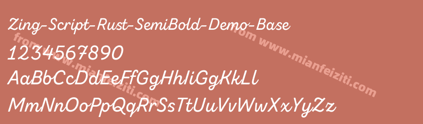 Zing-Script-Rust-SemiBold-Demo-Base字体预览