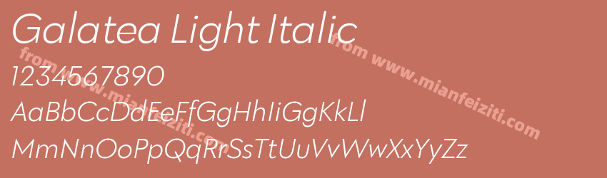 Galatea Light Italic预览图1