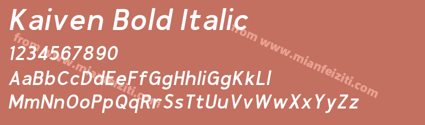 Kaiven Bold Italic预览图1