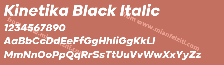 Kinetika Black Italic预览图1