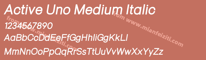 Active Uno Medium Italic预览图1