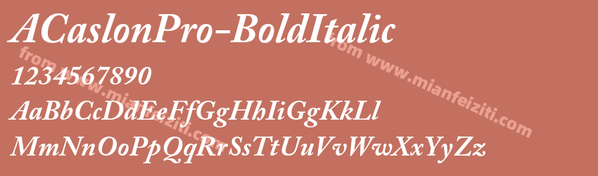 ACaslonPro-BoldItalic字体预览