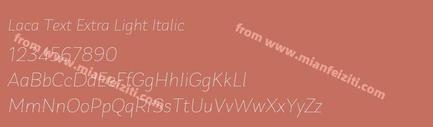 Laca Text Extra Light Italic预览图1