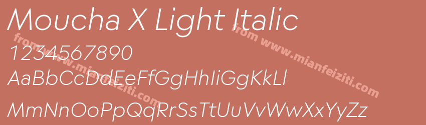 Moucha X Light Italic预览图1