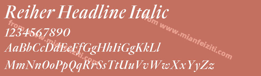 Reiher Headline Italic预览图1