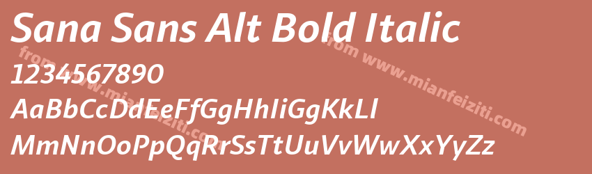 Sana Sans Alt Bold Italic预览图1