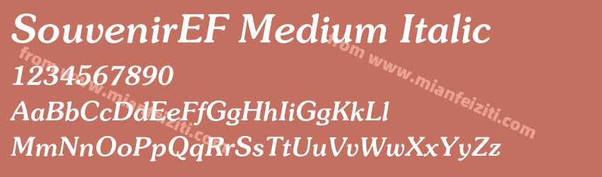 SouvenirEF Medium Italic预览图1
