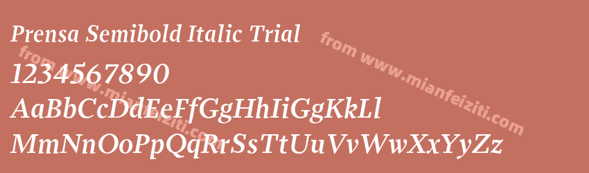 Prensa Semibold Italic Trial预览图1
