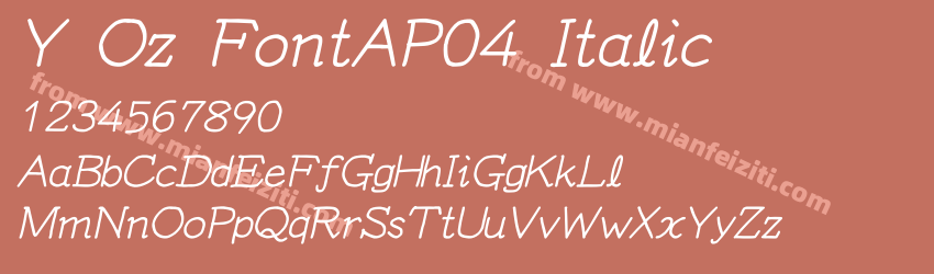 Y Oz FontAP04 Italic预览图1