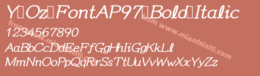 Y Oz FontAP97 Bold Italic预览图1