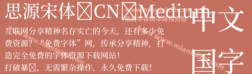思源宋体 CN Medium字体预览