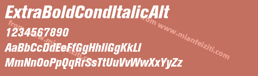 ExtraBoldCondItalicAlt字体预览