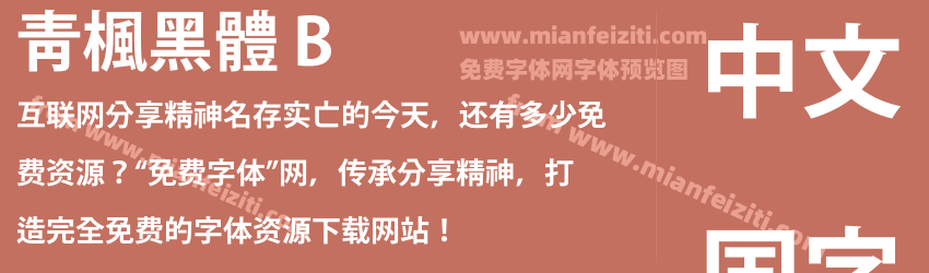 靑楓黑體 B预览图1
