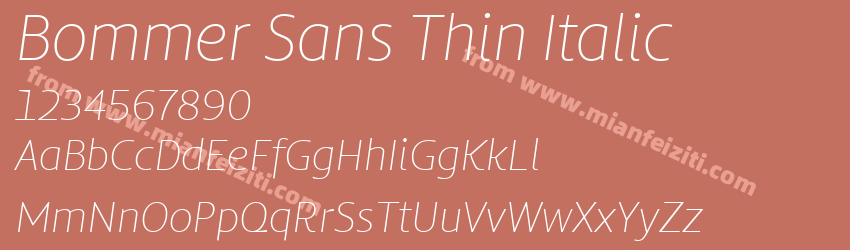 Bommer Sans Thin Italic预览图1