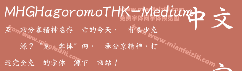 MHG HagoromoTHK Medium预览图1