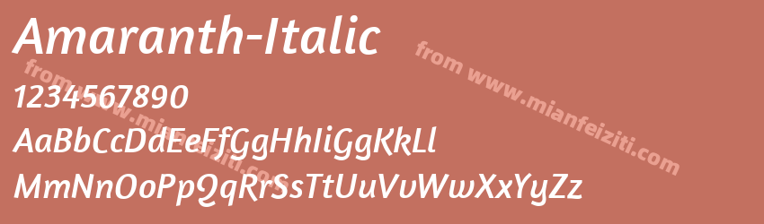 Amaranth Italic预览图1