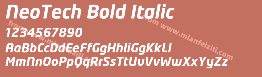 Neo Tech Bold Italic预览图1