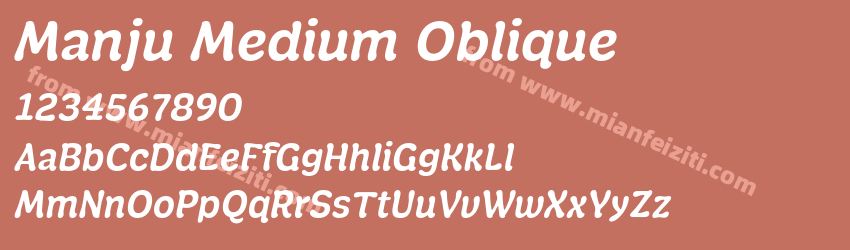 Manju Medium Oblique预览图1