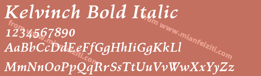 Kelvinch Bold Italic预览图1