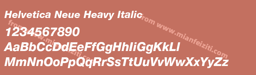 Helvetica Neue Heavy Italic预览图1