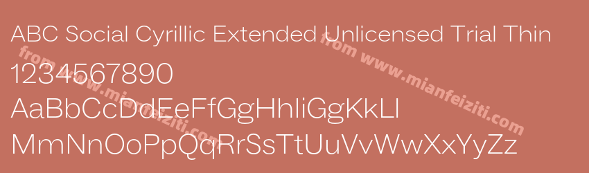 ABC Social Cyrillic Extended Unlicensed Trial Thin预览图1