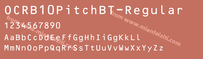OCRB10PitchBT-Regular字体预览